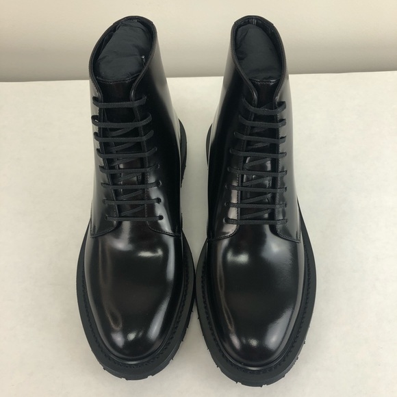 Saint Laurent Black Leather Combat Boots 38 - Picture 3 of 16